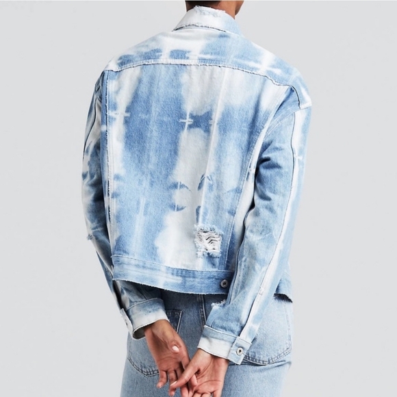 Levi's Made & Crafted Trucker Jean Jacket Blue Tie Dye Womens Size XL NEW $298 - Picture 15 of 16